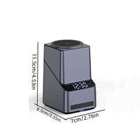 Support de charge sans fil magnétique pliable 3-en-1 en ABS avec horloge, vitesse de charge rapide 15W, en alliage d'aluminium 5W pour iPhone