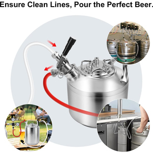 Kit de nettoyage de <span class=keywords><strong>fût</strong></span> de 6 L (1,6 gallon) tout en acier inoxydable 304 avec coupleur D simple pour lignes de brassage domestiques - Product Image 5