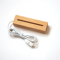 Vente en gros Veilleuse en bois de hêtre moderne LED Base de support de lampe en pierre Logo personnalisé Décoration en bois poli Souvenir Coffre-fort Moderne