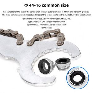 Outil multifonctionnel 3 en 1 en acier pour bicyclette BB Bottom Brackets Chain Whip <span class=keywords><strong>Cassette</strong></span> Flywheel Removal Sprocket Remover Wrench - Product Image 4