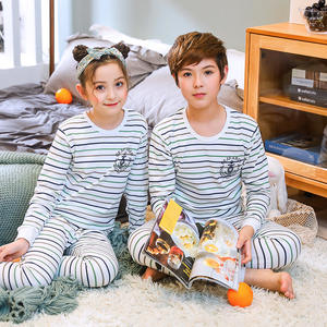 बड़े आकार की लंबी आस्तीन एंटी-स्टैटिक बुना हुआ लड़कियों के किशोर कार्टून स्लीववियर पाजामा सेट - Product Image 3