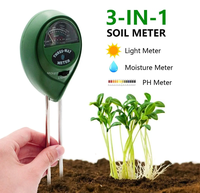 Penguji Portable 3 in 1 tanah langsung dari pabrik, penguji asam pH Meter Sensor kelembapan indikator sinar matahari mendukung kustomisasi OEM