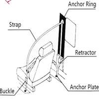 Ceinture de sécurité universelle à 3 points pour voiture, ceinture de sécurité rétractable automatique pour bus, camion, polyester haute résistance avec verrouillage d'urgence