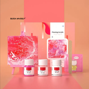 Wasser malerei Set-Flow Malerei Flüssigkeits malerei DIY Kreative Gießt echnik Handgemachtes Material Paket Zeichenbrett Kit - Product Image 1