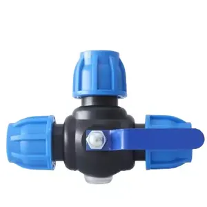 High pressure 32~63mm water pipe fittings, agricultural irrigation garden PP PE water supply three-way valve
