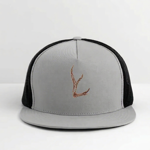 Gorra Trucker de Malla Gris de 6 Paneles, Ajustable, con Logotipo de Asta Bordado, Unisex, Casual, para Adultos, Primavera Verano - Product Image 1