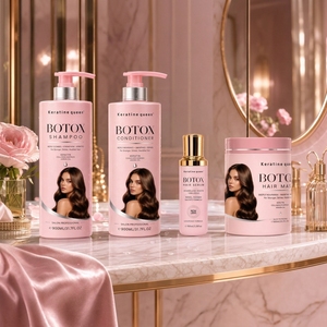Set Shampoo Effetto Botox per Capelli Premium, <span class=keywords><strong>Trattamento</strong></span> <span class=keywords><strong>Ricostruttivo</strong></span> Professionale per Capelli Danneggiati, Effetto Seta e Fibre Più Forti - Product Image 1