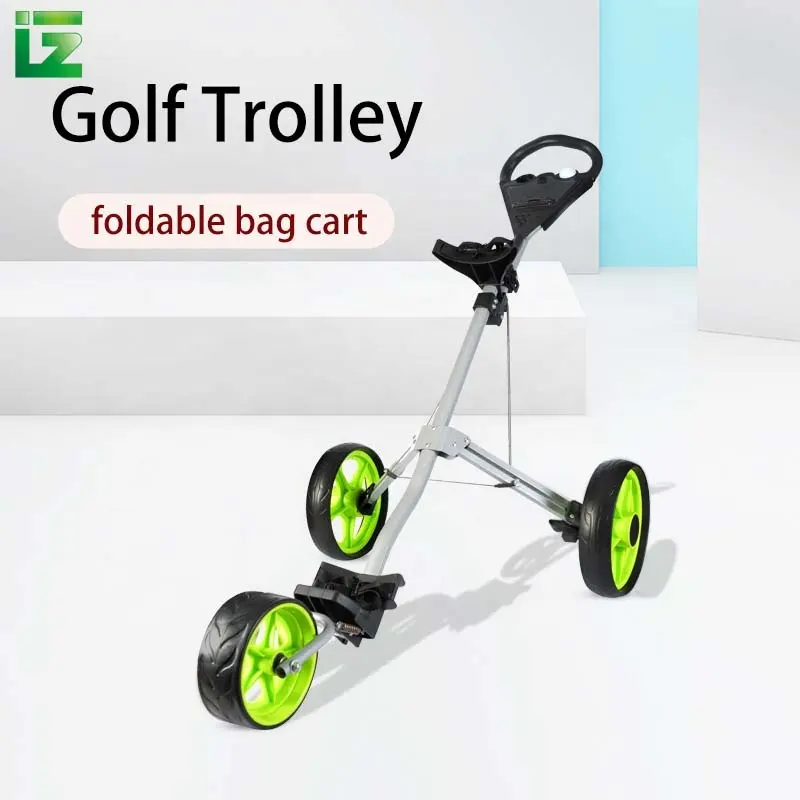 Alta qualidade Hot Sales Dobrável 3 Rodas Push Cart Liga De Alumínio Dobrável Golf Trolley