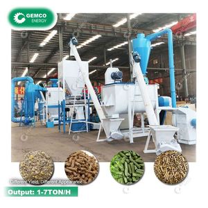 Gemco tự động công nghiệp Lợn Gia súc thức ăn làm cho máy chăn nuôi thức ăn chăn nuôi dây chuyền sản xuất để bán - Product Image 1
