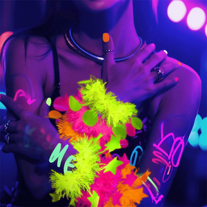 Collana, Braccialetto e Occhiali Fluorescenti che si Illuminano al Buio, Accessori per Photo Booth, Compleanni, Serate a Tema e Carnevale - Product Image 4
