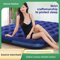 Matelas Gonflable Pliable Moderne avec Housse Floquée, Double, Épaissi, Portable, Lit Paresseux pour Camping, Chambre et Salon
