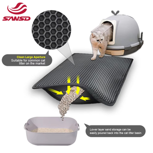 Double Layer EVA <b>Cat</b> <b>Litter</b> Mat Large Aperture Odor Control Waterproof Easy Clean Pet <b>Litter</b> Trap Pad - Product Image 3