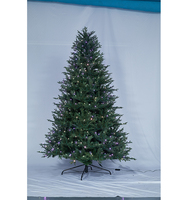 Künstlicher Weihnachtsbaum Grün PE+PVC Kiefer-Weihnachtsbäume mit LED-Lichtern Faltbar für Innen und Außen Party Heim-Deko Verschiedene Größen