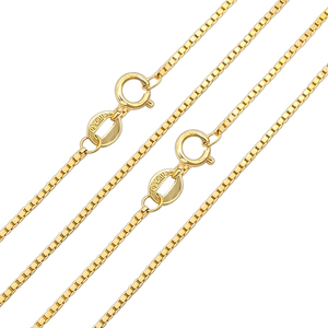 Collana in <span class=keywords><strong>Oro</strong></span> Giallo 18k Autentico, Nuova Collezione di Gioielli Raffinati alla Moda, Catena Box, Vendita all'Ingrosso da Fabbrica - Product Image 1