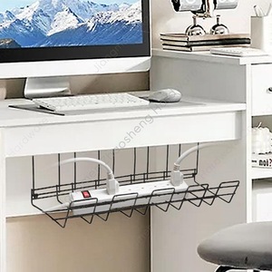 Foldable Under <b>Desk</b> Power Strip Rack <b>Wall</b> Mounted Cable Management Organizer for Home Office Computer Desktop Use - Product Image 2