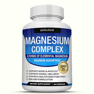 Cápsulas de Magnesio Complejo de Marca Privada OEM <span class=keywords><strong>1000mg</strong></span> con Glicinato, Citrato, Malato, Taurato y D3 para el Soporte Óseo y del Sueño, 90 Cápsulas - Product Image 1