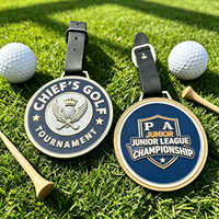 Étiquettes de sac de golf de luxe en laiton antique, cadeau de Noël, étiquette de sac de golf en métal double face