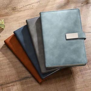 Carnet de notes A5 magnétique personnalisé avec logo, en cuir PU souple, avec boucle métallique, attache stylo et reliure cousue - Product Image 3