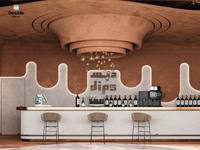 Comptoir de bar à café personnalisé en acier inoxydable écologique |   Design personnalisé, durable, de haute qualité pour l'intérieur des cafés/centres commerciaux
