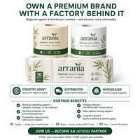 Fabricant de papier toilette Arrania, usine OEM ODM, personnalisation sur mesure, pâte de bois vierge, doux, respectueux de l'environnement, distributeurs en gros recherchés