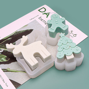Albero di natale uomo di pan di zenzero alce 3D stampo in Silicone piccolo materiale per aromaterapia da DIY candele di gesso torta per auto ornamenti - Product Image 4