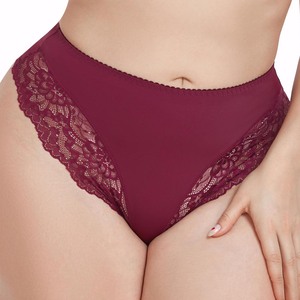 ملابس داخلية نسائية كبيرة الحجم، سراويل داخلية نسائية من الدانتيل، ملابس داخلية متوسطة الارتفاع مضادة للبكتيريا وقابلة للتنفس من النايلون والقطن، تصميم أوروبي أمريكي - Product Image 2