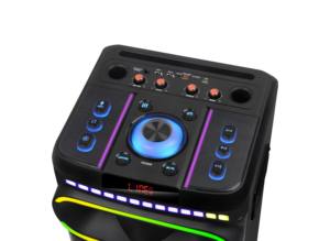 NDR-2260 çift 12 inç ahşap kutu parti hoparlör 80W çıkış gücü ile kablosuz mikrofon bilgisayar cep telefonu için RGB LED aydınlatma - Product Image 3