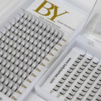 Extensions de cils russes pré-faits en éventail à tige courte 3D/4D/5D/6D, en vison, naturels et doux, en plateau