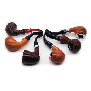 Coffret Cadeau Premium 6-en-1 de Pipes à Tabac en Résine avec Texture Bois Peinte, Étui de Luxe, Collection de Pipes Filtrées pour Hommes - Product Image 2