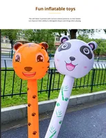 Juguete Inflable de PVC con Forma de Cabeza de Animal para Niños, Palo Largo con Cuello Largo, Jirafa, Conejo, Rana, Dibujos Animados, Palo de Animal Inflable