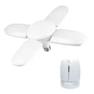 Lampe Led de <span class=keywords><strong>Garage</strong></span> déformable, 28W, 4 panneaux réglables, 6000K, éclairage de <span class=keywords><strong>Garage</strong></span> attique, fond, E26 E27 - Product Image 1