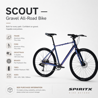 SpiritX Scout S10 Lite Aluminium-Legierung Gravel- & Rennrad 700C Steckachse 10-Gang Scheibenbremse Flachlenker Ohne Gabelfederung