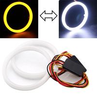 Convient pour les couvercles décoratifs de phares de voiture, yeux d'ange bicolores, yeux d'ange LED, yeux d'ange LED en coton, anneau LED jaune rotatif