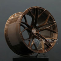 Rines XINLAI Personalizados de Bronce Cepillado, Diseño Angular de Radios Divididos, Monobloque Forjado, de 17-22 Pulgadas, 5x112 5x120 para Autos de Alto Rendimiento