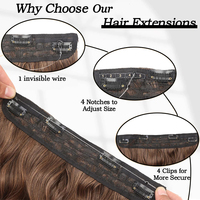 Extensions de cheveux naturels à clipser, lisses, en cheveux Remy, faciles à poser et à retirer à la maison pour femmes, 14-22 pouces