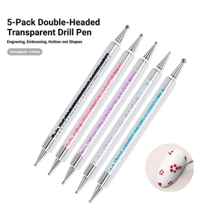 Nail Dotting Tool Set Rhinestone Handle Double Headed Multi Size Head Dot Painting Rhinestone Picking Pen Nail Art Decoration - Product Image 3