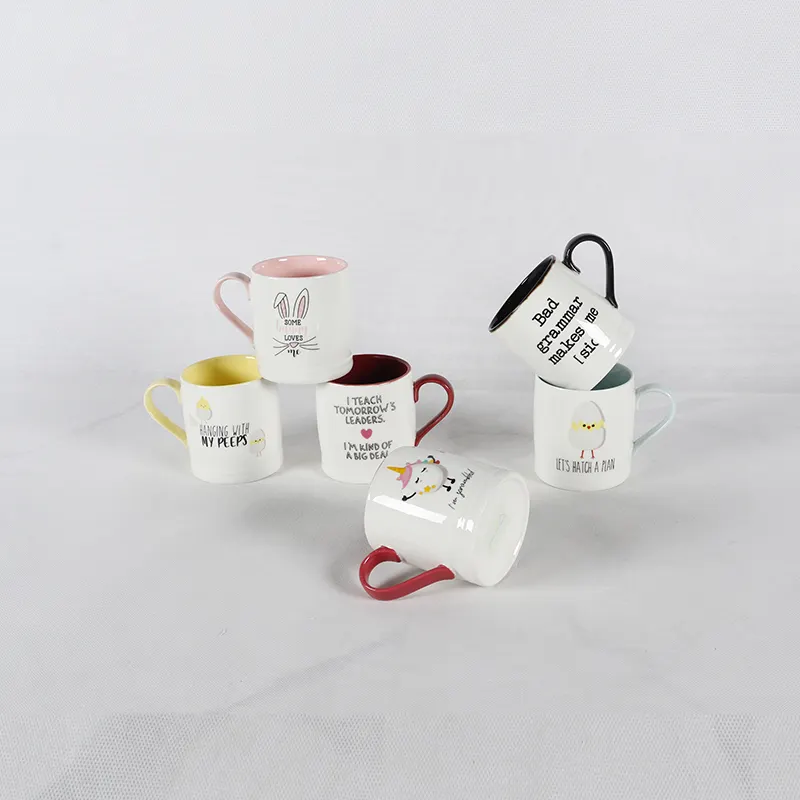 Tazza da caffè calda nordica di vendita calda in porcellana da 500 ML tazze in ceramica bianca da 18 once con logo personalizzato