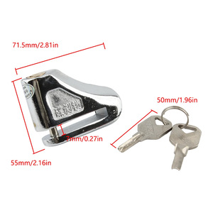 Cerradura de freno de disco para motocicleta Zuqing, cerradura antirrobo de acero inoxidable para bicicleta eléctrica con 2 llaves, color plateado - Product Image 2