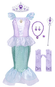 La petite sirène <span class=keywords><strong>Ariel</strong></span>-robe de soirée pour filles, tenue fantaisie, douce, pour enfants, Costume Cosplay d'halloween - Product Image 4