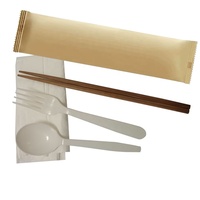Kit de couverts et baguettes DIY personnalisé, entièrement emballé, avec fourchette à serviettes, pour la restauration à emporter