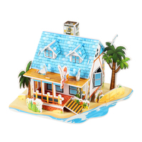 Pasokan pabrik penjualan laris mainan Puzzle 3d buatan tangan Model rumah mainan Puzzle kertas untuk anak-anak