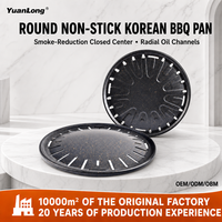 Koreaanse houtskool BBQ grillpan van roestvrij staal, 295mm/330mm verdikte grillplaat voor thuis, restaurant en BBQ-feestjes