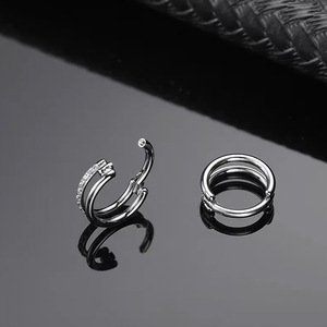 Anneau de nez double couche en titane en forme de cœur F136 pour piercing du cartilage de l'oreille - Product Image 3