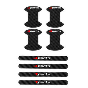 Stiker Anti Gores Pelindung Tepi Pintu Mobil Motif Serat Karbon, Dapat Digunakan Kembali, Anti Benturan, 8pcs, Perekat Sendiri - Product Image 2