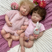 Poupée Bébé Reborn en Silicone Réaliste LOULOU Exclusive 50CM, Garçon ou Fille, Bouche Ouverte, Sucette Réelle Disponible, Jouet Interactif