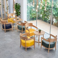 Meubles de restaurant modernes d'usine Foshan café cuir bois massif siège unique canapé tabouret Table chaise combinaison