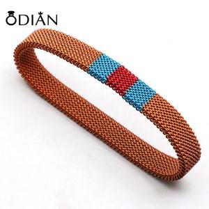 Odian <span class=keywords><strong>2021</strong></span> India Jewelry, Pulsera de Acero Inoxidable de Venta Caliente, Color Dorado, Azul, Café, Negro, Correa de Reloj, Cadena para Hombres Modernos - Product Image 6