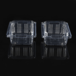 Clear Disposable PET Square Hinged Pet Food Container with Recycled Materials to Go Containers Clear Lids <strong>Cake</strong> <strong>Slice</strong> Containers - Product Image 3