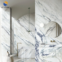 Panneau mural en pierre imperméable KT STONE, beige chaud, motif marbre diagonal, pour salle de bain, zone humide, spa, douche, crédence de lavabo