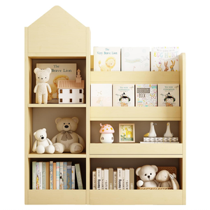 Étagère à livres en bois pour enfants en bas âge, bibliothèque en bois pour enfants, organisateur de rangement pour jouets, bibliothèque pour bébé avec support à livres suspendu - Product Image 1